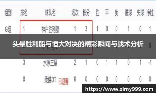 头晕胜利船与恒大对决的精彩瞬间与战术分析